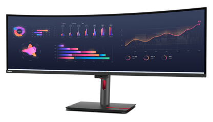 Monitor LED ThinkVision P49w-30, 49 inch, 5120x1440 WLED, 4ms, Anti-glare, Negru