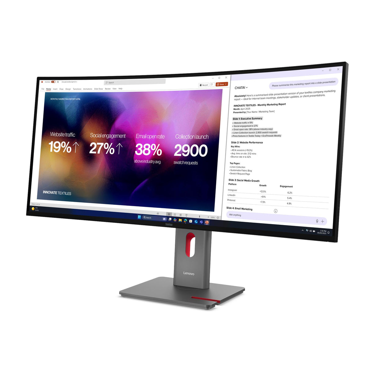 Lenovo ThinkVision P40WD-40 - imaginea 2