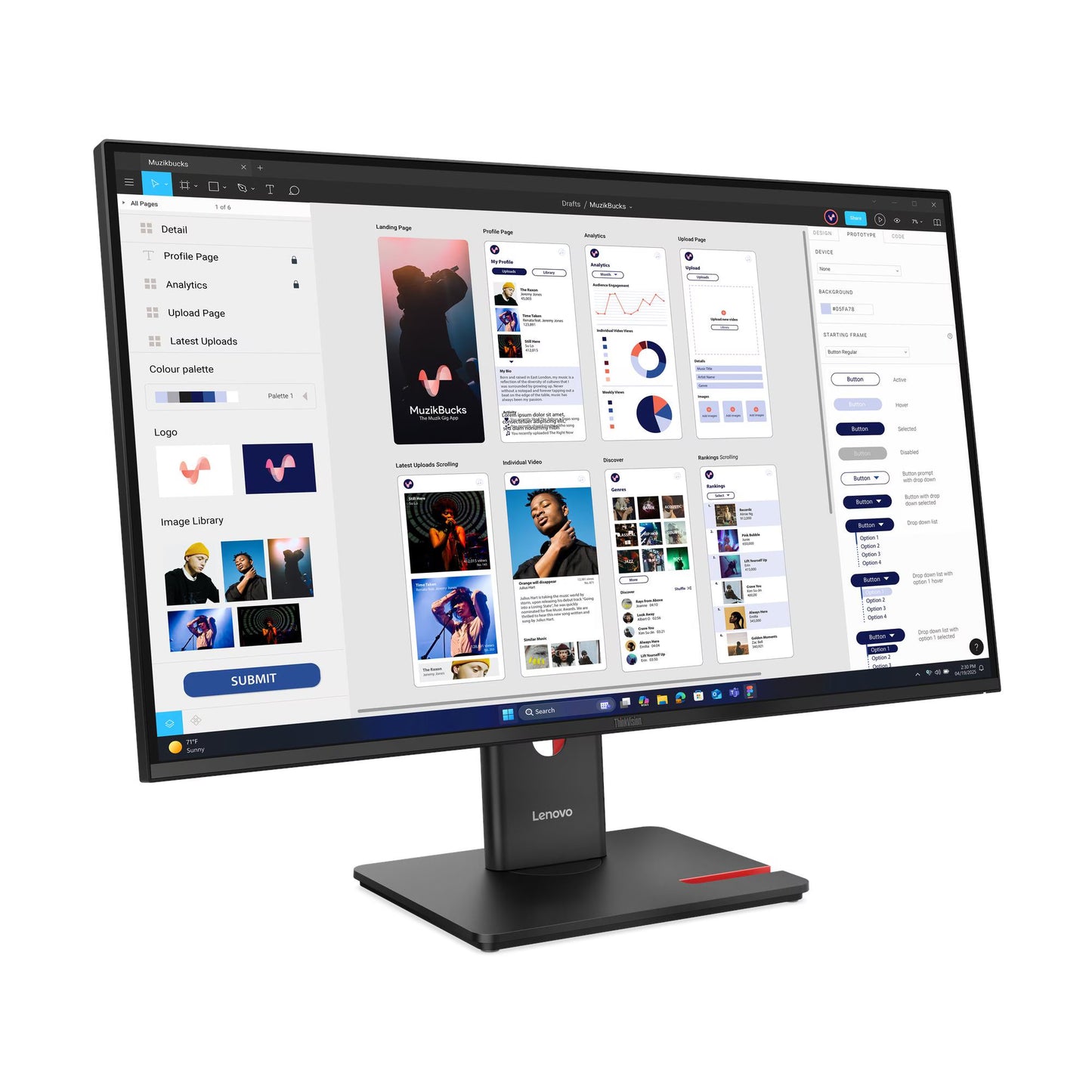 Monitor LED ThinkVision T32UD-40, 32 inch, 3840x2160, 4 ms, Negru