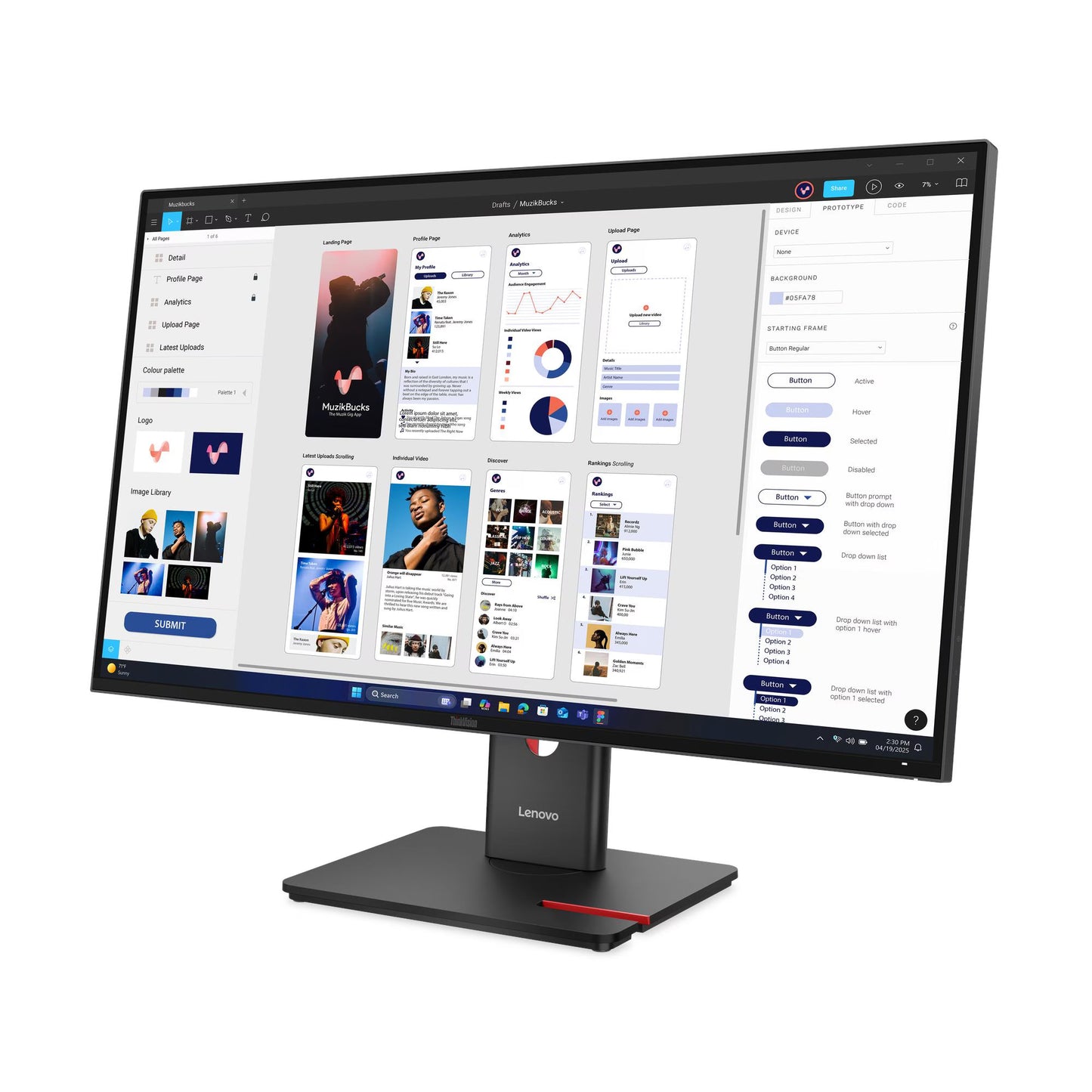Monitor LED ThinkVision T32UD-40, 32 inch, 3840x2160, 4 ms, Negru